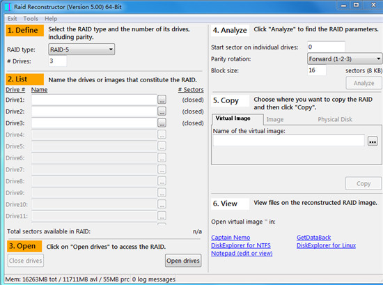 磁盘阵列数据修复RAID Reconstructor