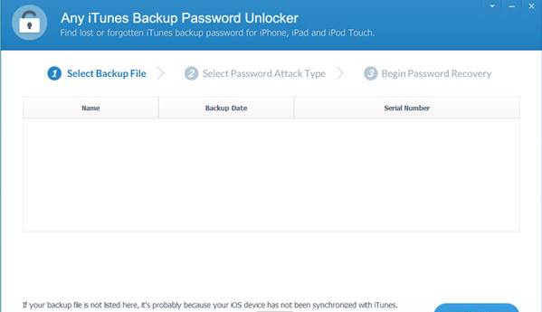 Any iTunes Backup Password Unlocker1