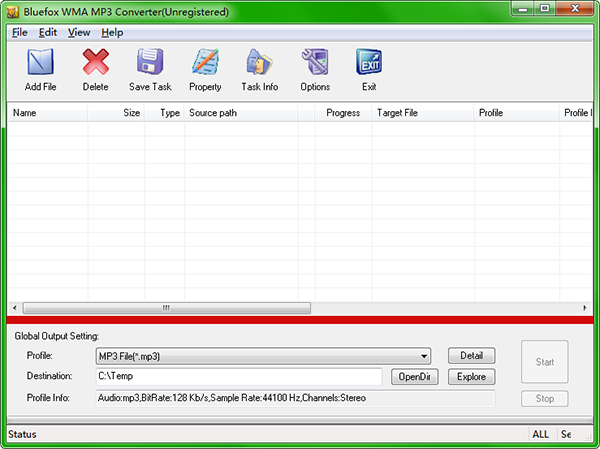 Bluefox WMA MP3 Converter(WMA/MP3音频格式转换)0