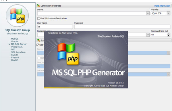 MS SQL PHP Generator Professional0
