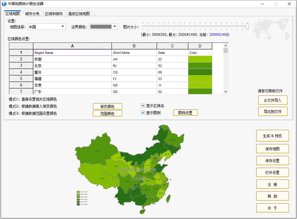 中国地图统计图生成器0
