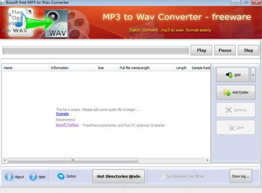 Boxoft MP3 to WAV Converter0
