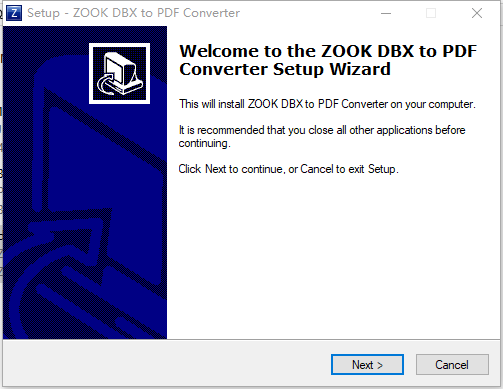 ZOOK DBX to PDF Converter0