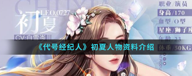 代号经纪人初夏怎么样