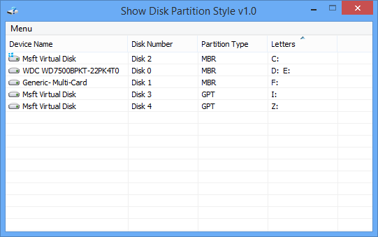 Show Disk Partition Style(磁盘分区样式查看器)0