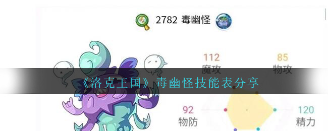 洛克王国毒幽怪技能有哪些
