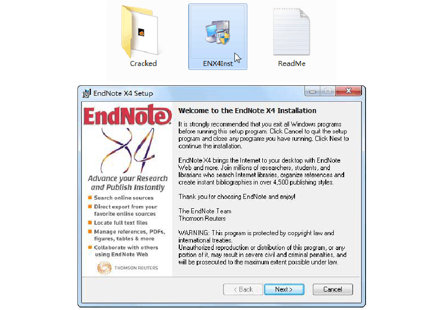 endnote x4安装教程