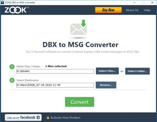 ZOOK DBX to MSG Converter0