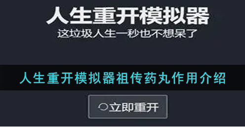 人生重开模拟器祖传药丸有什么作用