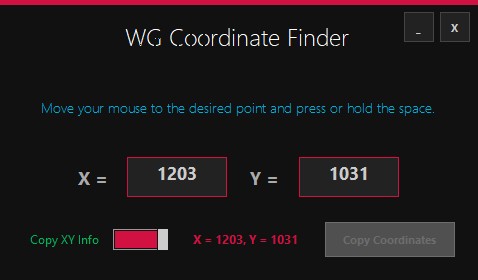 WG Coordinate Finder鼠标查找软件1