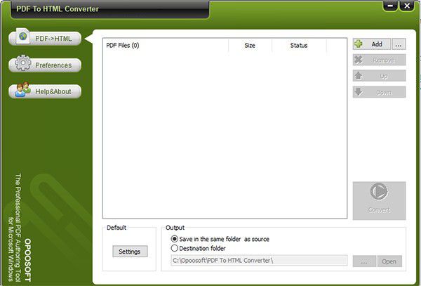 Opoosoft PDF To HTML Converter0