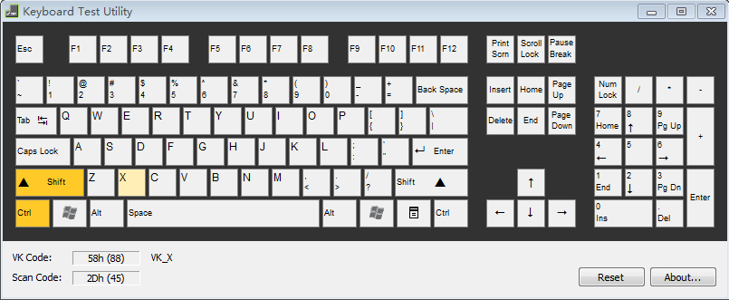 键盘按键检测软件Keyboard Test Utility0