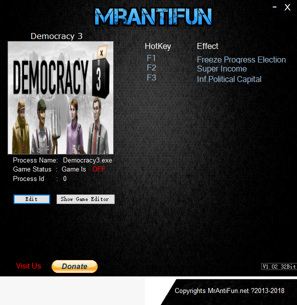 民主制度3三项修改器MrAntiFun版0
