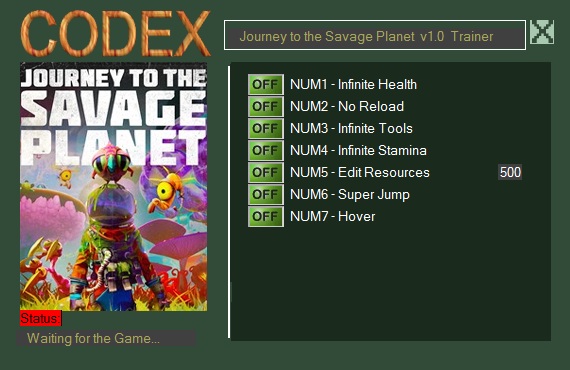 野蛮星球之旅七项修改器CODEX版1