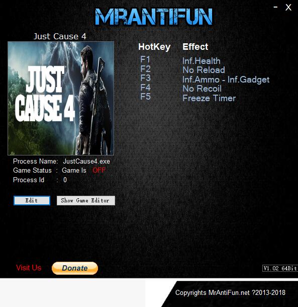 正当防卫4九项修改器MrAntiFun版1