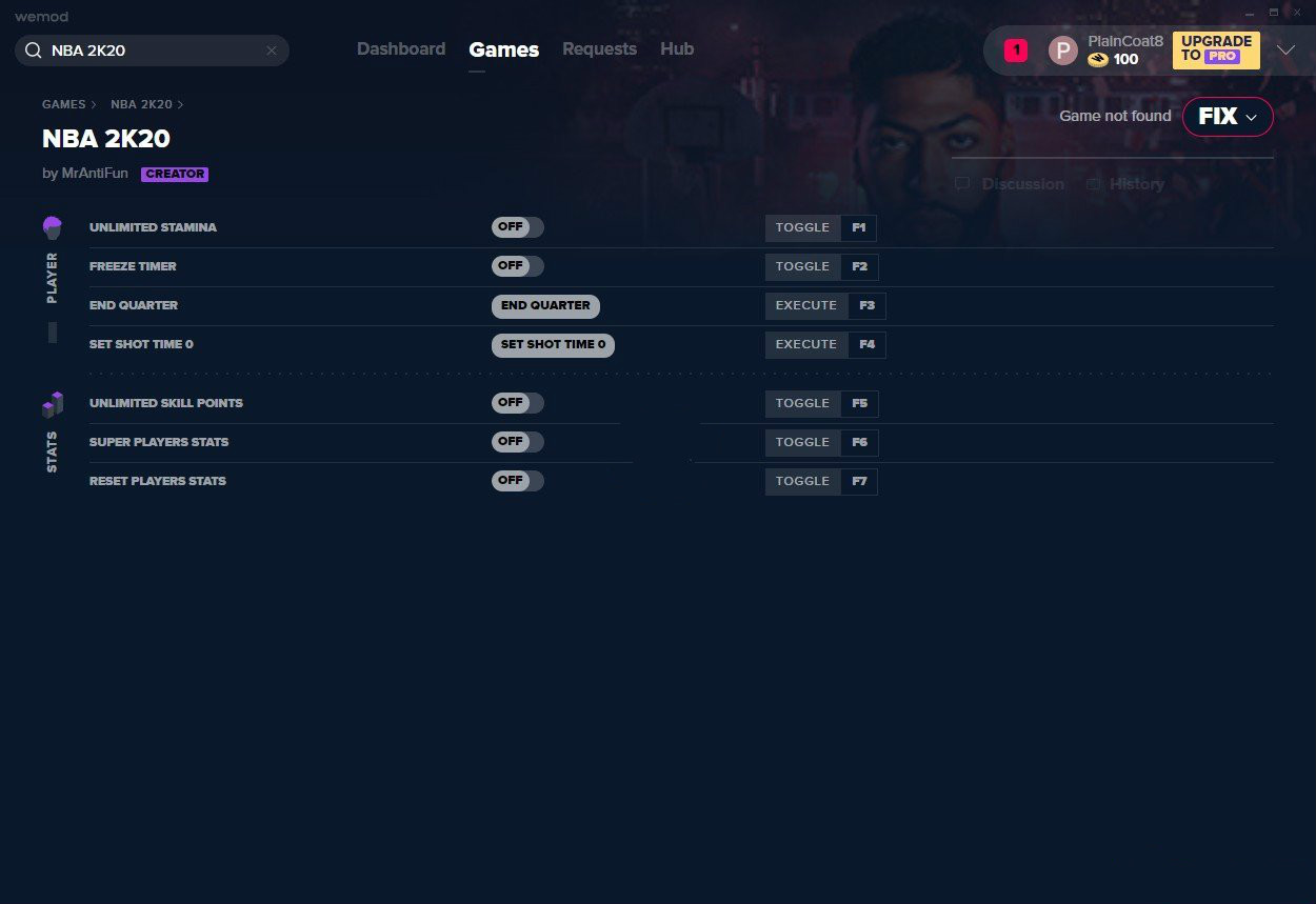 NBA 2K20七项修改器MrAntiFun版1