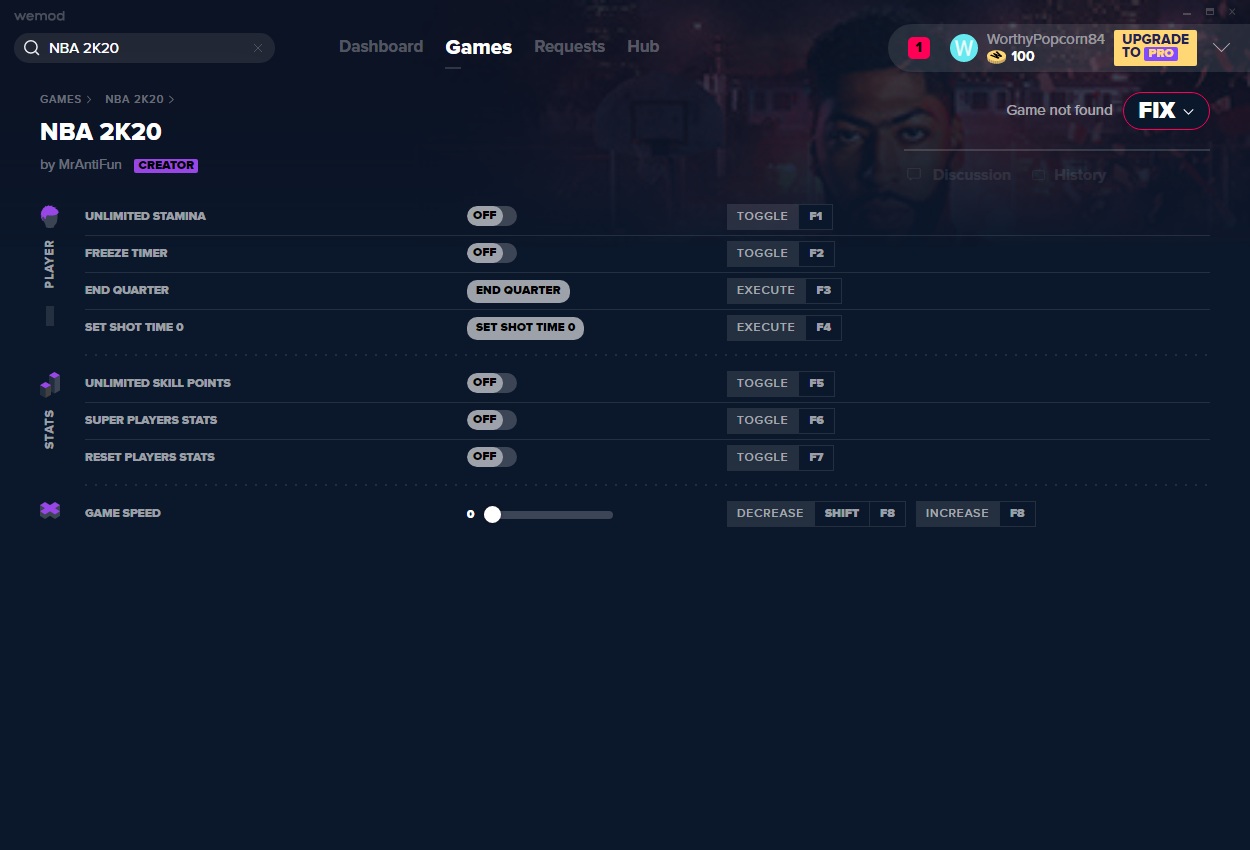 NBA 2K20八项修改器MrAntiFun版1