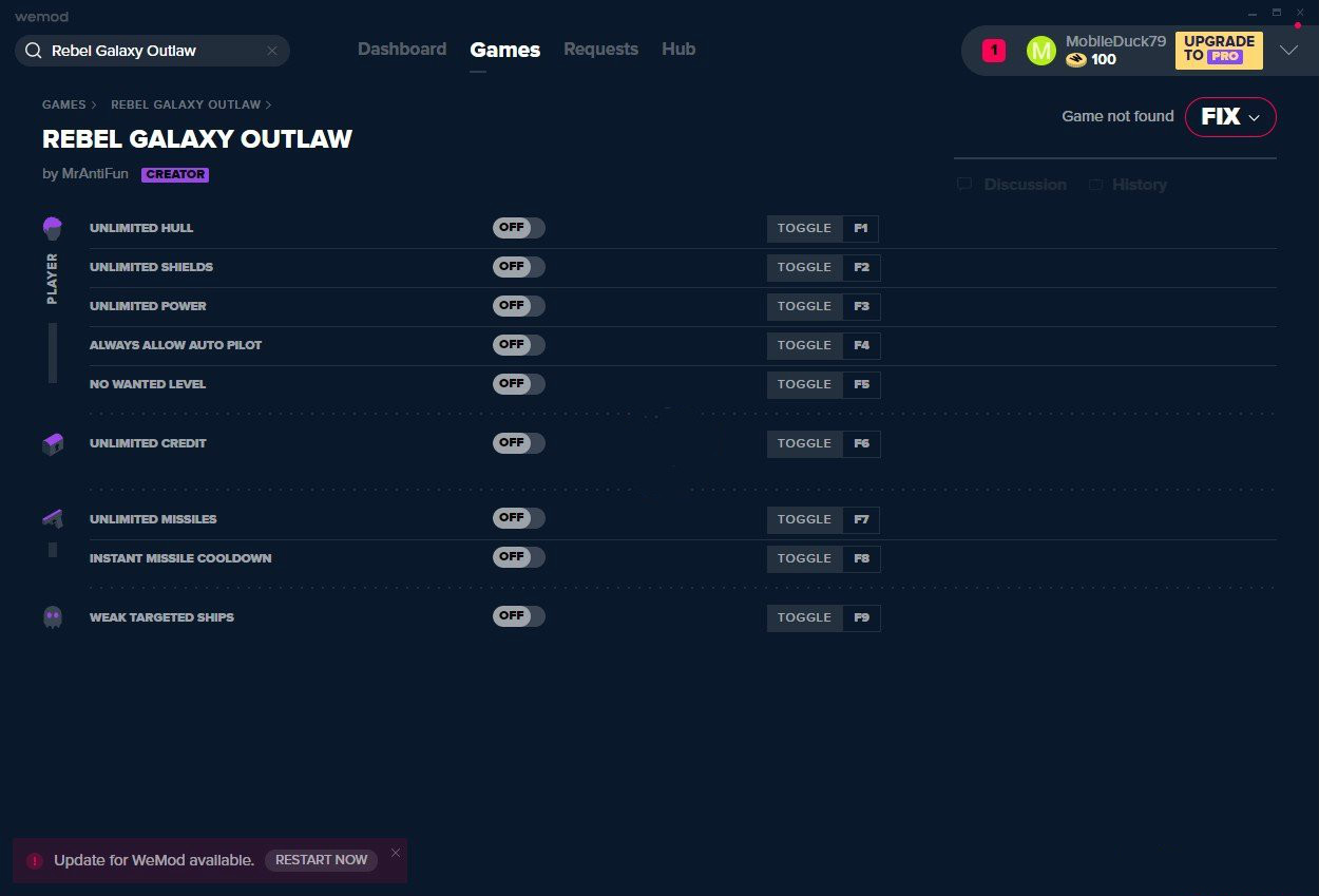 勇闯银河系：不法之徒九项修改器MrAntiFun版1