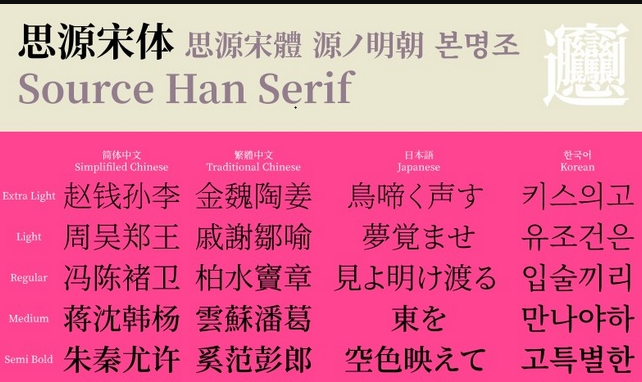 思源宋体 CN Light1