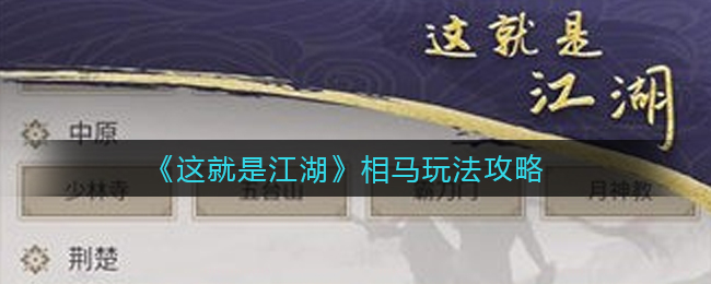这就是江湖相马怎么玩