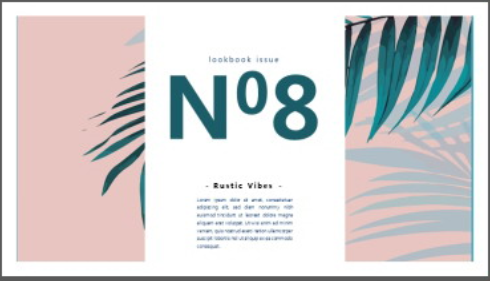 水彩散尾葵叶子背景的北欧风PPT画册模板1