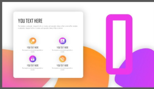 橙色紫色配色动感渐变风PPT模板2