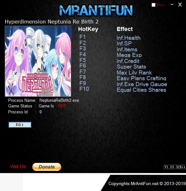 超次元海王星：重生2-姐妹时代十项修改器MrAntiFun版1