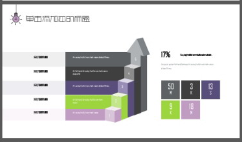 极简彩色灯泡背景的半年工作总结PPT模板3