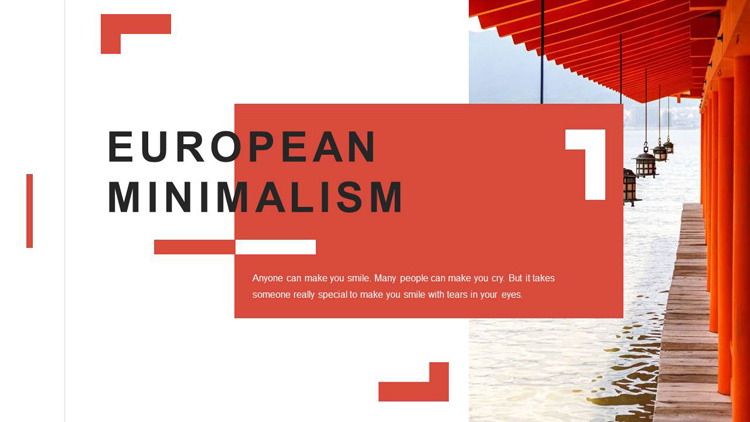 欧美风图片排版设计建筑主题PPT模板