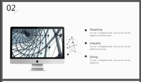 简约灰色点线多边形商务汇报PPT模板3