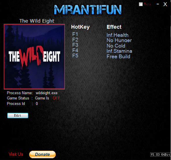 荒野八人组四项修改器MrAntiFun版1