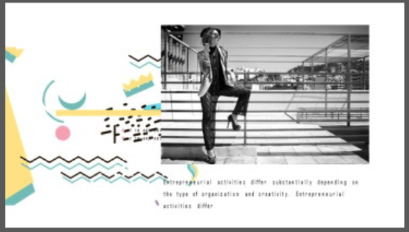 粉色时尚孟菲斯风格PPT模板2