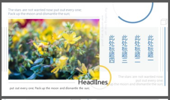 植物花卉背景的画册风夏日主题PPT模板1