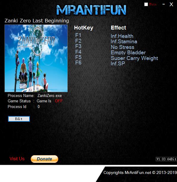 残机0：最后的开始六项修改器MrAntiFun版1