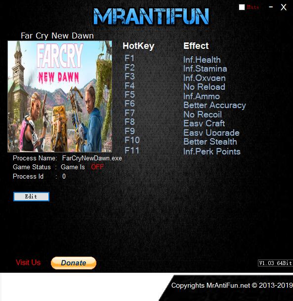 孤岛惊魂：新曙光十一项修改器MrAntiFun版1