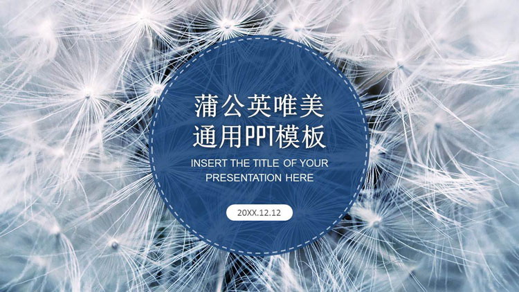 唯美蒲公英PPT模板