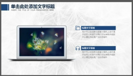 唯美蒲公英PPT模板3