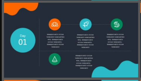 彩色创意2.5D欧美商务PPT模板1