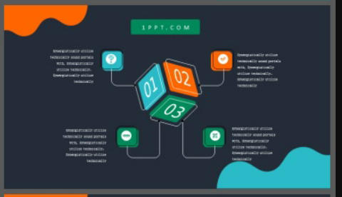 彩色创意2.5D欧美商务PPT模板2