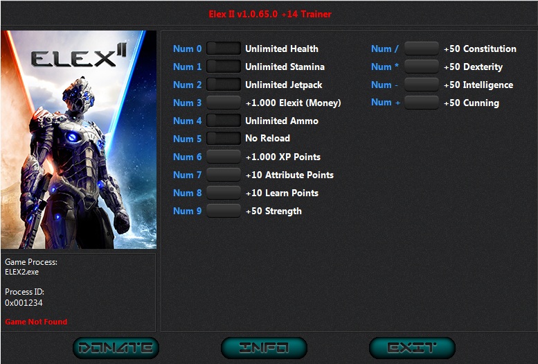 ELEX II十四项修改器HOG版1