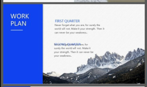 蓝色办公背景的工作总结计划PPT模板1