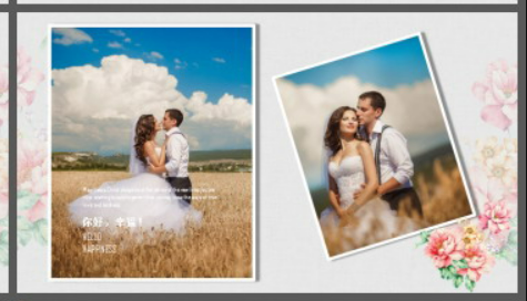 精致淡雅我们结婚啦PPT模板2