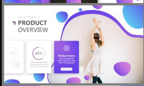 蓝紫渐变扁平化时尚商务PPT模板1