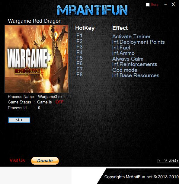 战争游戏：红龙七项修改器MrAntiFun版0