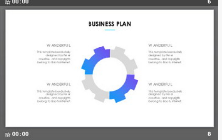 精致蓝色渐变背景的欧美商务PPT模板2