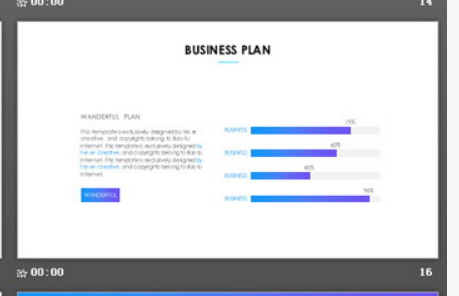 精致蓝色渐变背景的欧美商务PPT模板3
