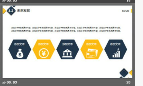 精致蓝黄配色商业计划书PPT模板3