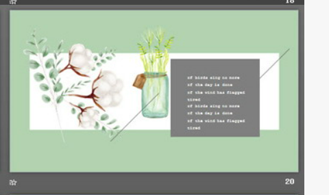 艺术手绘棉花百合背景五月你好PPT模板3