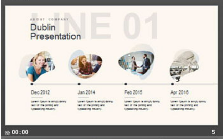 稳重办公桌面背景的欧美商务PPT模板1