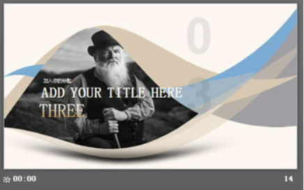 稳重办公桌面背景的欧美商务PPT模板3